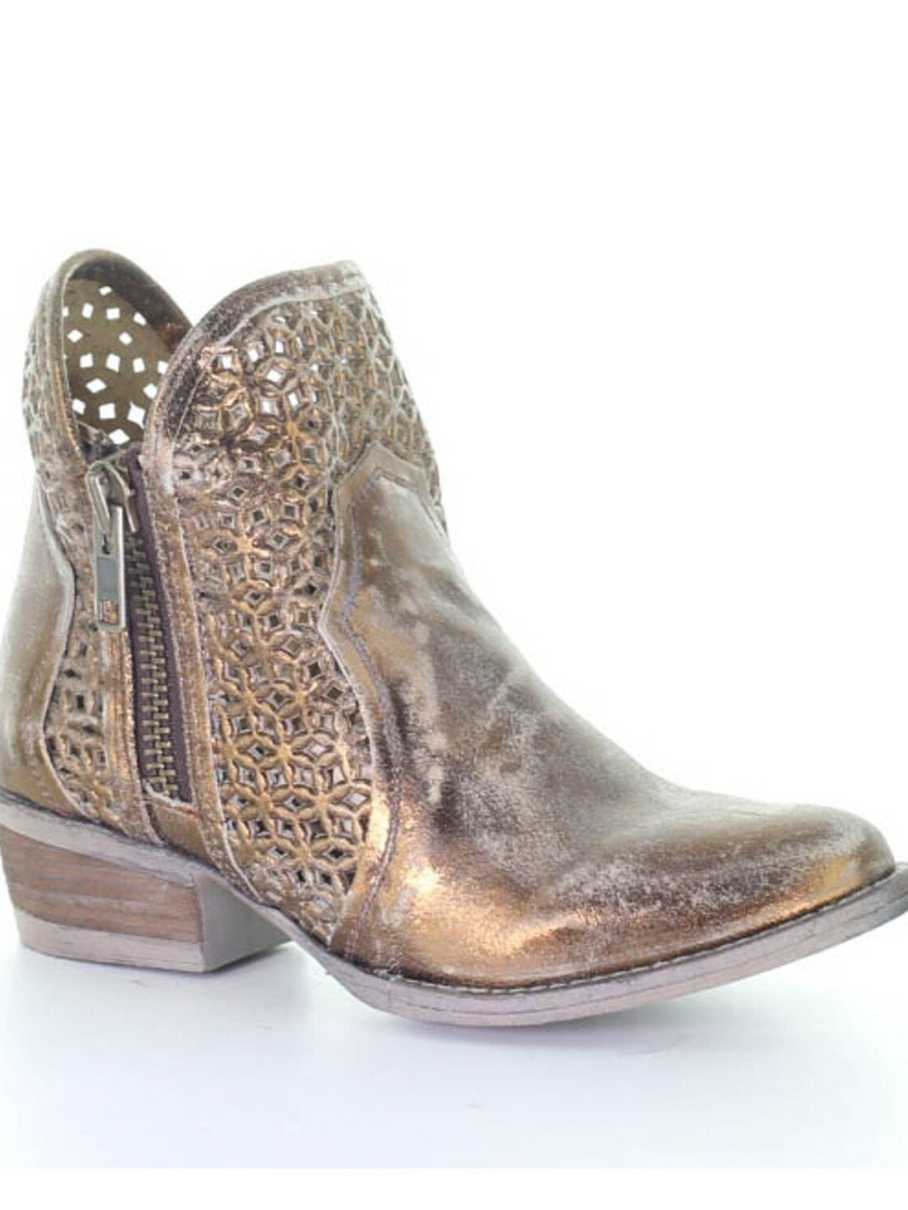 Circle G Copper Metallic Cowgirl Booties